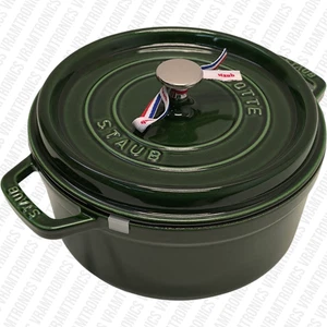 Staub Bratentopf 24 cm rund Basilikumgrün Gusseisen Schmortopf - Bild 1 von 6