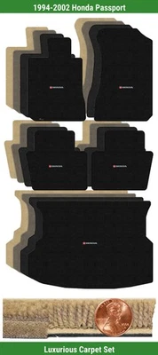 Juego de alfombrillas de lujo personalizadas para Honda Passport 1994-2002 con logotipo (5 piezas) #RNH Foto 1 de 4
