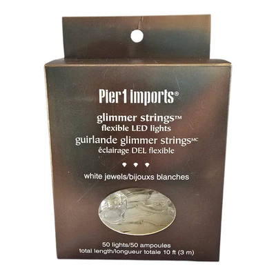 NEW Pier 1 Imports Glimmer Strings Flexible LED Light White Jewels 10' 50 Lights - Image 1 of 4