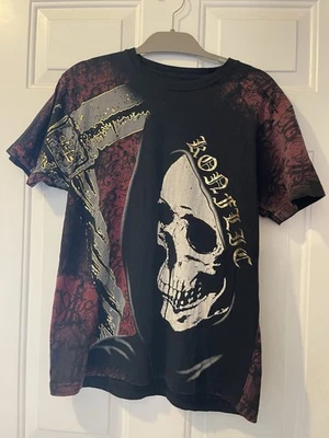 Konflic Premium Graphic Tee - Grim Reaper Skull Cross Size medium - Image 1 of 4