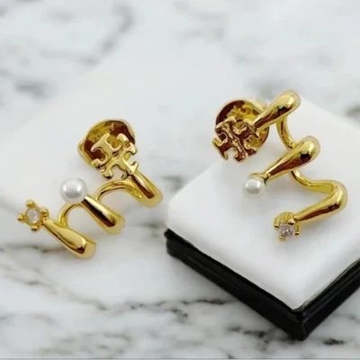 Tory Burch Kira Pearl Multi Hoop Earrings - Image 1 of 3