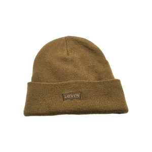 Gorro Levi's Logo OS Hombres Unisex Tejido Invierno Marrón Puños Talla Única - Imagen 1 de 5