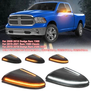Fits For Dodge RAM 1500 2500 3500 LED Side Mirror Turn Signal Light Puddle Lamps - Picture 1 of 14