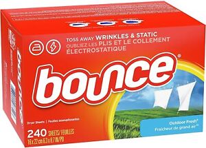 Bounce Outdoor Fresh Fabric Softener Sheets 240 Count long-lasting freshness
