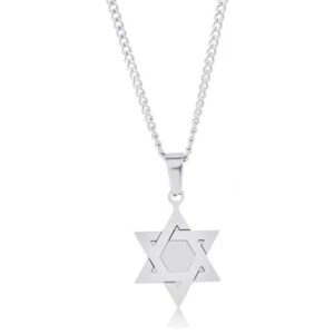 *NEW* Stainless Steel Star of David Pendant with 24 inch Chain - Picture 1 of 2