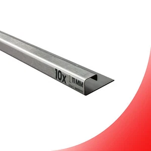 10x Quadrat-Profil Edelstahl Fliesenprofil Fliesenschiene L250cm 11mm gebürstet - Bild 1 von 7