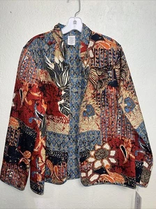 Retro Alfred Dunner Quilted Reversible Jacket Multicolor Floral Size 12P - Picture 1 of 11