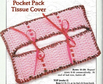 Pocket Pack Tissue Cover - Knit-Cro-Sheen - CROCHET PATTERN ONLY - Image 1 of 2