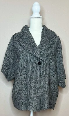 Cárdigan Stephanie Rogers Suéter Para Mujer Talla L Gris Negro Plateado Metálico Foto 1 de 4