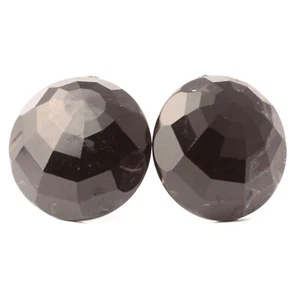 Pair large Czech Victorian jet black mourning glass sew on buckle elements - Picture 1 of 3