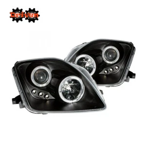 For 97-01 Honda Prelude Projector Halo Black Housing Headlights Clear - Picture 1 of 3