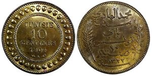 Tunisia Muhammad IV AH1322/1904 A 10 Centimes UNC KM# 229 (20 659)