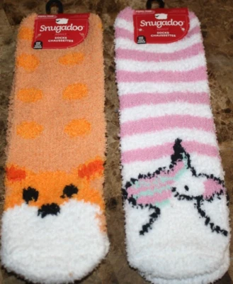 Snugadoo Fuzzy Knee High Women's Socks Unicorn & Cat Soft Winter NWT - Image 1 of 3