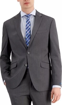 Blazer para hombre Kenneth Cole Reaction dos botones gris carbón rayas tonales 42R Foto 1 de 4