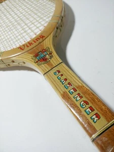 Vintage Wood 1970s Slazenger Viking Tennis Racket from London England rare - Picture 1 of 5