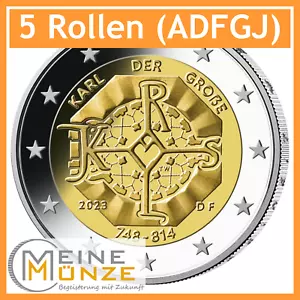 125 x 2 Euro Münze 2023 KARL DER GROßE 1275. GEBURTSTAG Rollensatz ADFGJ Rolle - Bild 1 von 2