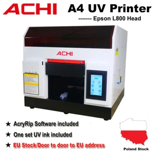 Impresora UV ACHI A4 Epson L800 Cabezal de boquilla para impresión plana 3D en relieve Stock de la UE - Imagen 1 de 10