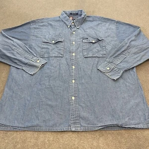 Vintage Chaps Ralph Lauren Chambray Hemd Herren Gr. XL Blau Oversized 90s Fit Boxy - Bild 1 von 13
