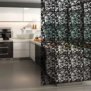 12Pcs Hanging Room Divider Black PVC Screen Panels Bedroom Living Room 40x40cm - Picture 1 of 8