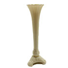 Lenox USA Ivory Trumpet Bud Vase On Pedestal 7?-24kt Gold Trim Hand Painted 