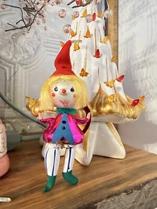 Vintage De Carlini MUNDGEBLASENES GLAS Clown Maus Mädchen mit hoher Mütze WEIHNACHTSSCHMUCK - Bild 1 von 4
