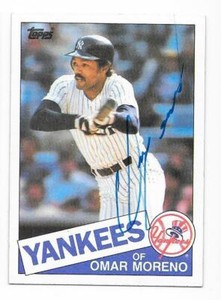 OMAR MORENO 1985 TOPPS AUTOGRAPHED SIGNED # 738 YANKEES