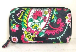 Vera Bradley Faux Leather Petal Paisley Accordion Wallet 8" x 5" FAST SHIPPING!! - Picture 1 of 8