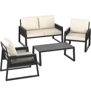 Garten Lounge Set Gartenmöbel Alu Gartengarnitur Sitzgruppe Balkonmöbel 4 Sitzer - Bild 1 von 12