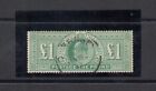 1902 Gran Bretagna   Stanley Gibbons N 266   1 Sterlina Dull Blue Green   Usata