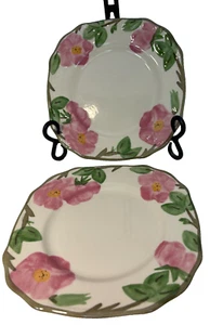 2 platos de ensalada vintage 1995 Franciscan Desert Rose Johnson Bros England Square - Imagen 1 de 5