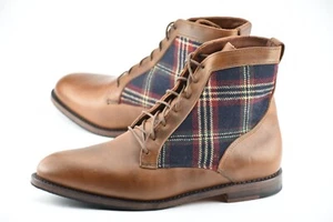 RARE - WORN 1x | ALLEN EDMONDS x BROOKS BROTHERS 10.5D TARTAN HORWEEN BOOTS - Imagen 1 de 12