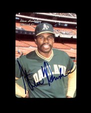 Steve Henderson Hand Signed 1986 Mother's Cookies Oakland Athletics Autograph