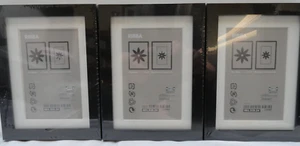 Set of 3 IKEA RIBBA 6x8 Black Wood Picture Frames w/White Matting NEW - Picture 1 of 5
