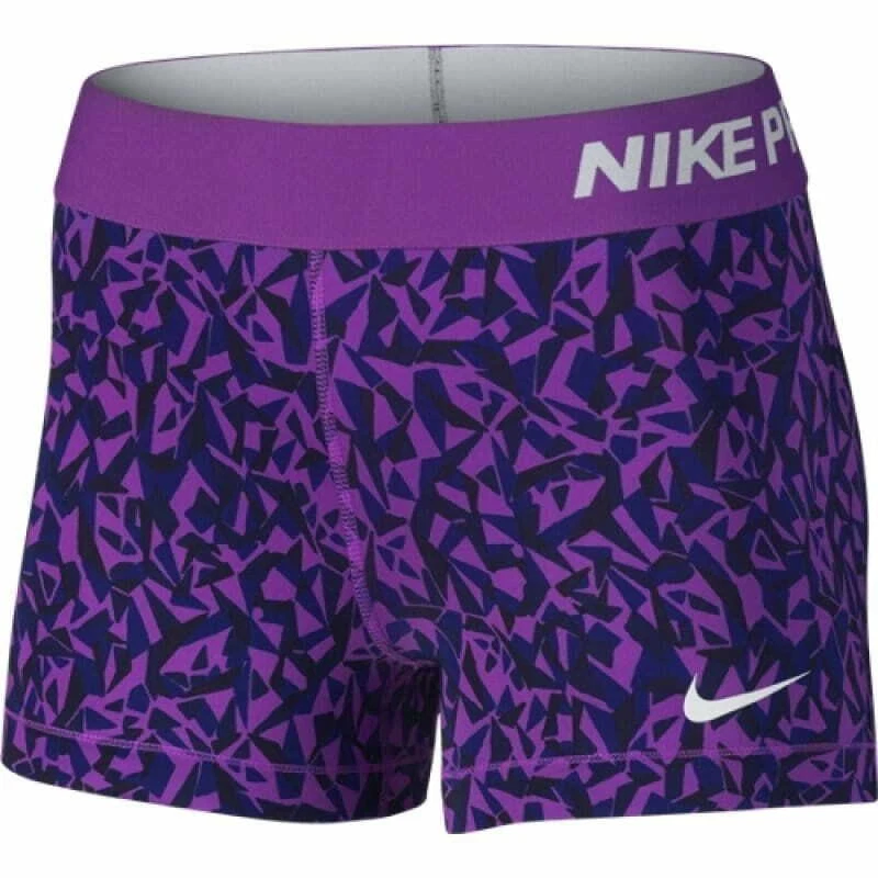 NEW! NIKE PRO [S] Women's 3.0" COMPRESSION Run Shorts-Purple/Printed 777492-556 - Image 1 of 1
