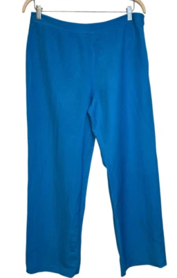Pantalones de lino para mujer Kasper con cremallera lateral talla 12 Azul Foto 1 de 4
