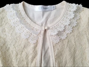* YOUBEIKA Pale Yellow Lace Long Sleeved Bolero Cardigan Girls 5-6 - Picture 1 of 4