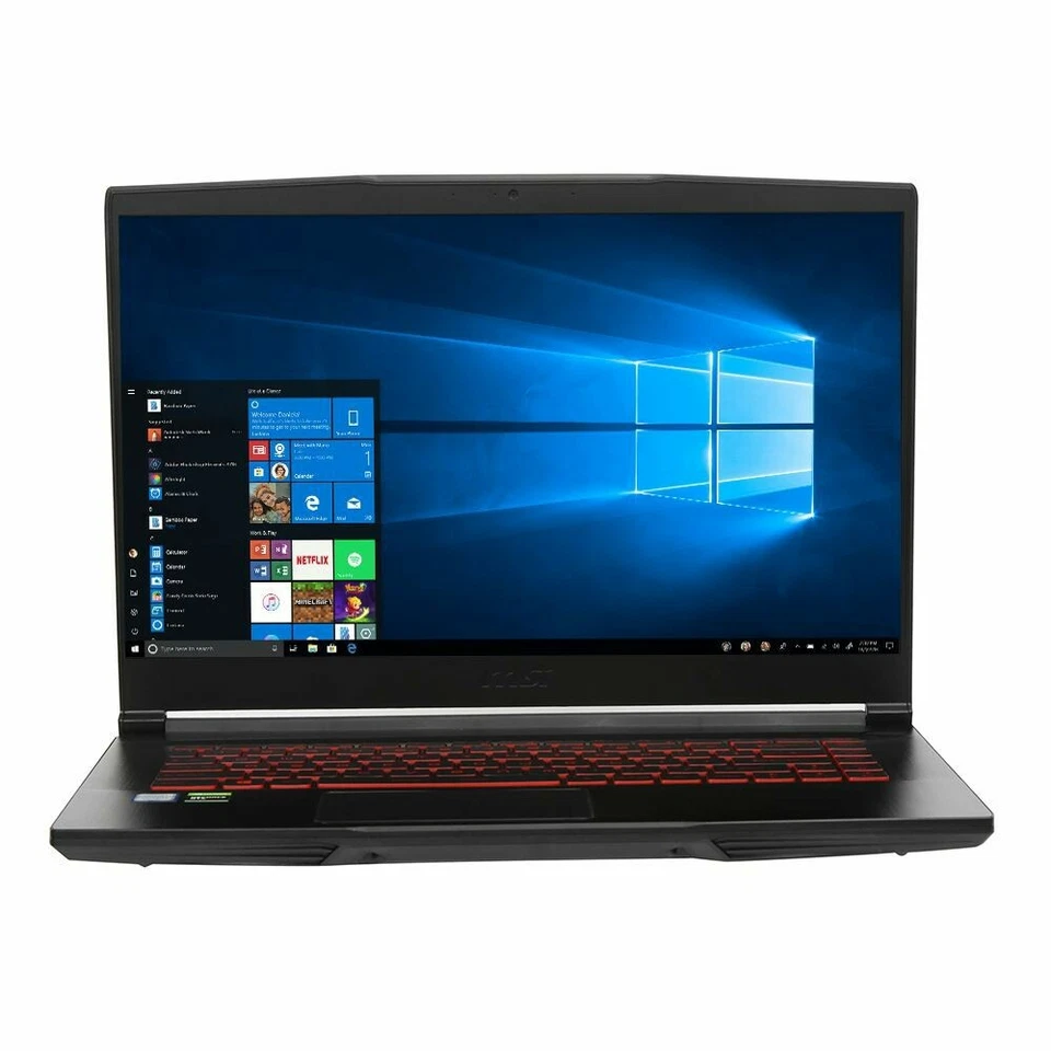 MSI GF63 Thin 15.6" Gaming Laptop 9th Gen i7 GTX 1650 Ti MAX-Q 512GB SSD W10H - Image 1 of 4