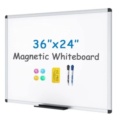 VIZ-PRO Dry Erase Board, Magnetic Whiteboard with 1 Eraser 2 Markers 4 Magnets