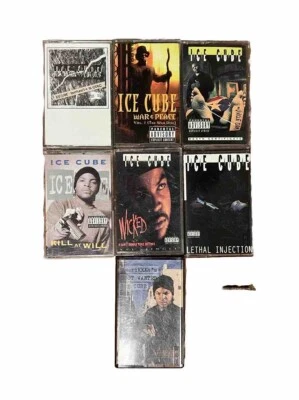 Ice Cube 7 Cassettes Lot Classic Hip Hop Rap Gangsta Various Dr Dre Tupac - Image 1 of 2