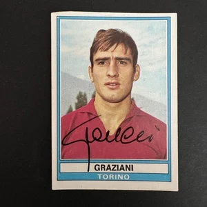 AUTOGRAFO CICCIO GRAZIANI FIGURINA ROOKIE CALCIATORI PANINI 1973/74 TORINO - Foto 1 di 2