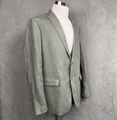 Blazer Lauren Ralph Lauren Para Hombres 46L Lino Verde Salvia Abrigo Deportivo Forrado Clásico Foto 1 de 4