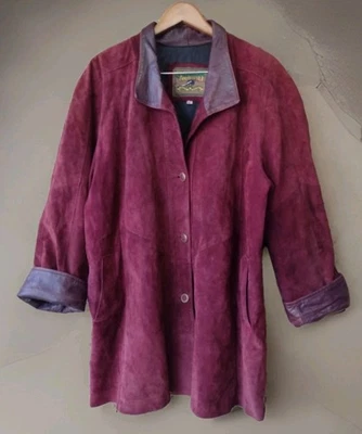 Vintage 90s Canadian Suede Leather Jacket XL Mudo Peau Bull Icon Western Coat - Image 1 of 4