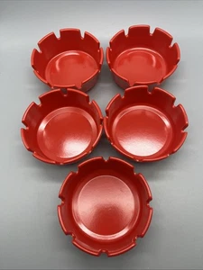 Nuevo Lote de (5) Cenicero GES-LINE 8 Ranuras Rojo De Colección EE. UU. Gessner Safe Burn Dish - Imagen 1 de 10