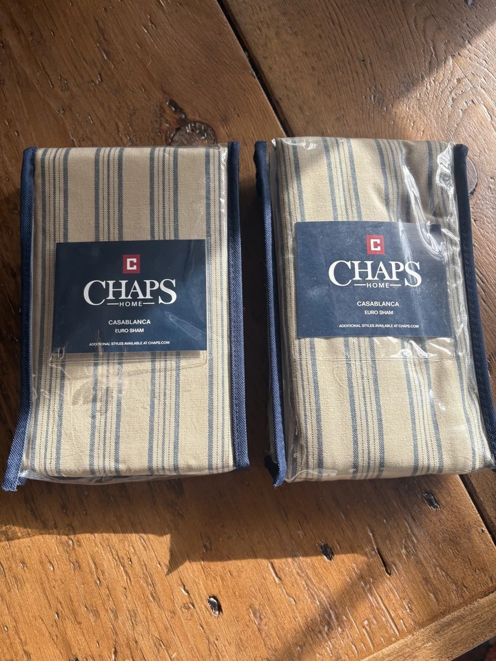 PAR NUEVO NUEVO CON ETIQUETAS Ralph Lauren CHAPS Hogar CASABLANCA Euro Shams 26x26" 2 piezas nuevo en paquete Foto 1 de 4