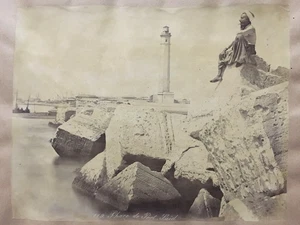 Fotografía de albúmina CASA DE LUZ PUERTO DICHO EGIPTO 11 pulgadas x 8,50 pulgadas - Imagen 1 de 7