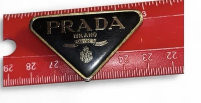 Vintage Prada Milano Dal 1913 Black Silver M285 Keychain Purse Fob Charm Logo - Image 1 of 2