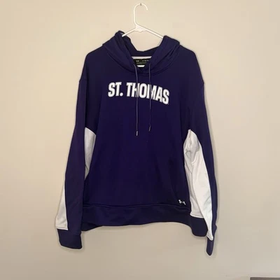 Under Armour Men’s 3XL Hooded Purple Sweatshirt St. Thomas College Minnesota B5 - Image 1 of 4