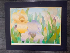 Wesa signed serigraph Irises #4 1981 10/37 limited edition floral art print - Picture 1 of 6