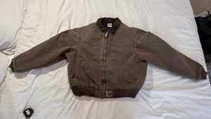 Vintage Carhartt J14 CHT Santa Fe Bomber Work Canvas Jacket Chestnut Brown XL - Picture 1 of 24