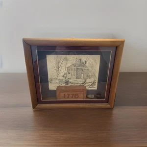 Shadowbox Clark Goff Washington Headquarters Valley Forge 1776 brick Wood Frame - Picture 1 of 6